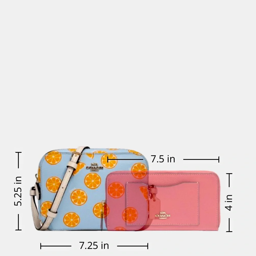 New Coach  Mini Camera Bag With Orange Print - Picture 9 of 10